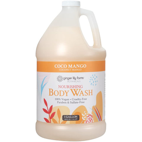 Ginger Lily Farms Botanicals Nourishing Body Wash, Coconut Mango Scent, 1 Gallon (128 fl oz) Refill
