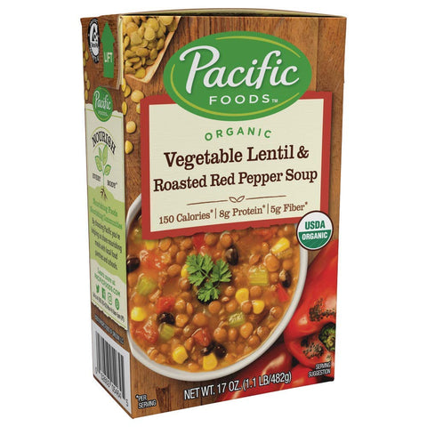 Organic Vegetables, Lentil, & Roasted Red Pepper Soup