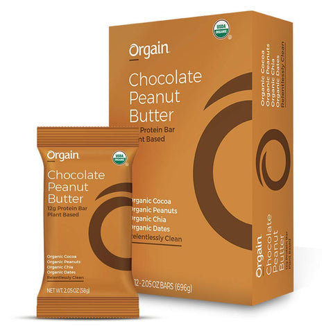 Orgain Chocolate Peanut Butter Protein Bar | 12Pcs