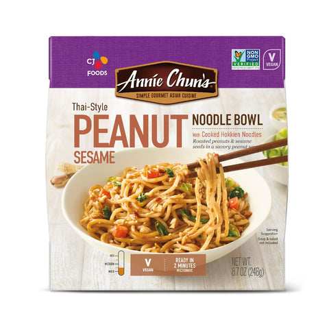 Annie Chun's Noodle Bowl, Thai-Style Peanut Sesame, Instant & Microwavable, 8.7 Oz (Pack of 6)