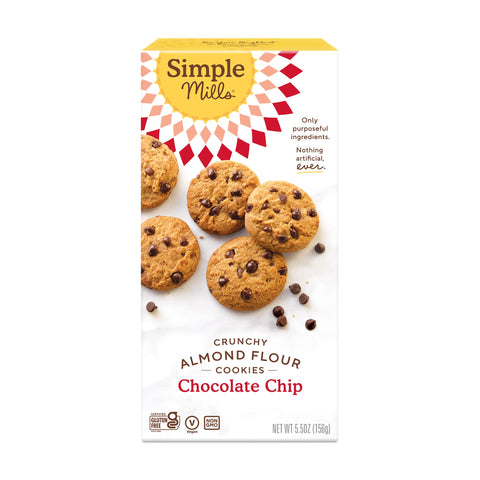 Simple Mills Almond Flour Crunchy Cookies, Chocolate Chip - 5.5 Ounce (Pack of 1)