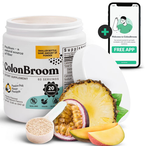 FREE Shipping - ColonBroom Psyllium Husk Powder Colon Cleanser (Tropical Fruits) 60 Servings
