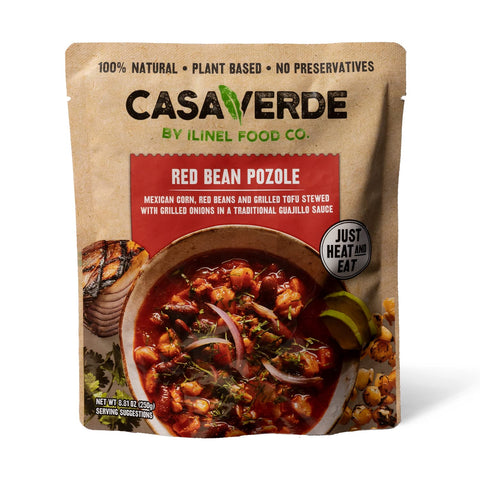 Casa Verde Red Bean Pozole, with mild red peppers - 100% Natural Plant based, Pack of 6