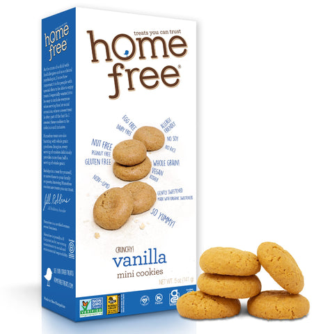 Homefree Mini Vanilla Cookies, School Safe and Allergy Friendly Snack, 5 oz.