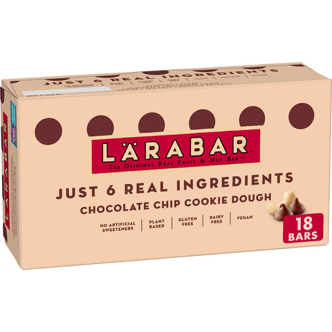 Larabar Chocolate Chip Cookie Dough, Fruit & Nut Bar, 18 Count