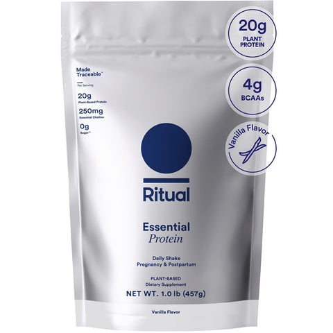 Ritual Prenatal Protein Powder: 20g Organic Pea Protein, Plant Based, Sugar Free, Vanilla, 1 Pound