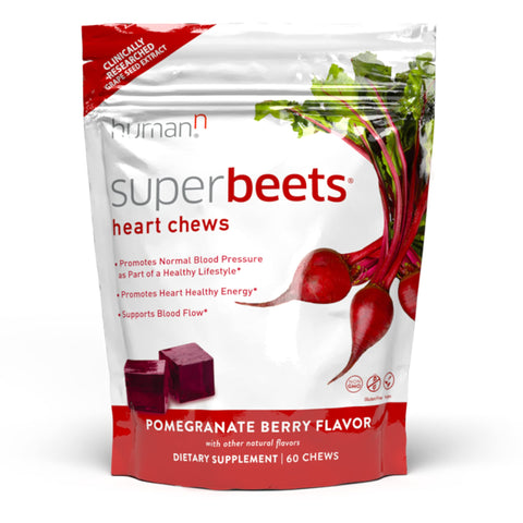 humanN SuperBeets Heart Chews - Pomegranate Berry - 60 Count