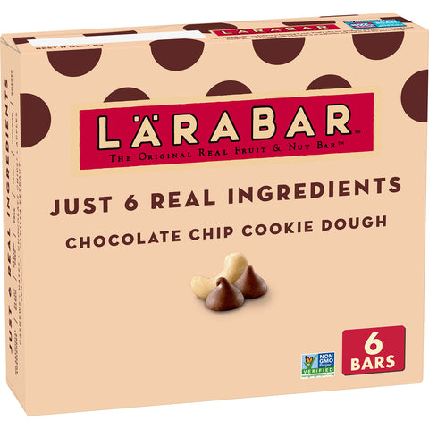 Larabar Chocolate Chip Cookie Dough, Vegan Fruit Nut Bars, 6 Count