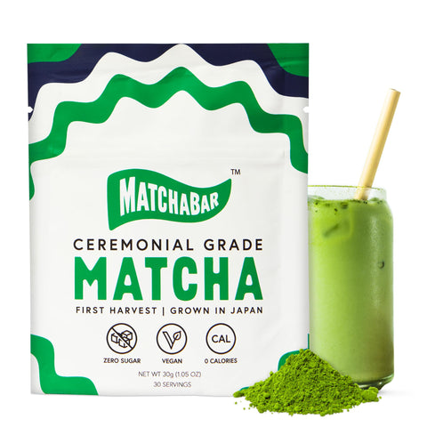 Matchabar Ceremonial Grade Matcha Powder (30g) - Authentic Japanese Matcha Green Tea Powder - 1.05 Ounce