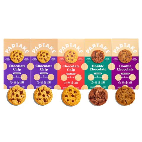 Partake Foods Vegan Cookies – 5 Box Chocolate Lover’s Variety Pack
