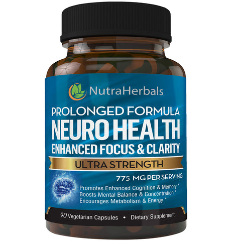 NutraHerbals Neuro Health Enhanced Focus & Clarity Brain Boosters