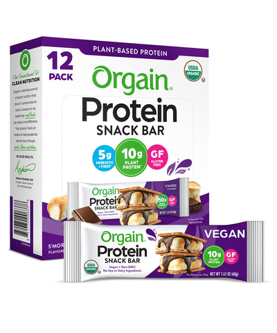 Orgain Organic Plant Based Protein Snack Bar | (S'Mores) 12Pcs