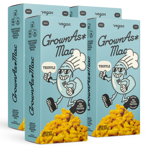 GrownAs Vegan Mac & Cheese, Real Truffle Flavor - 6.2 oz (4 pack)
