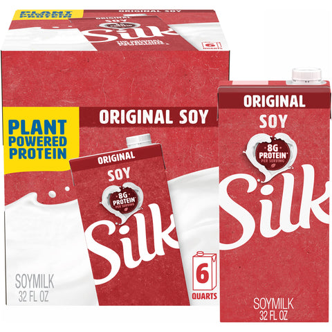 Shelf-Stable Soy Milk - 1 Quart (Pack of 6)