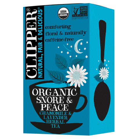 Clipper Tea Organic Snore and Peace Herbal Tea - Chamomile & Lavender 20 Count