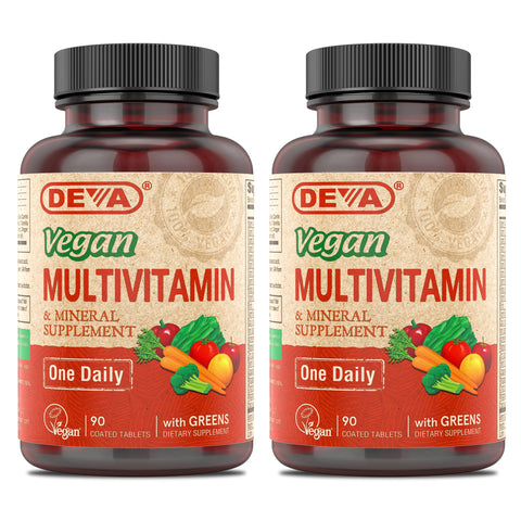 Deva Vegan Multivitamin & Mineral Supplement - High Potency - 90 Count (Pack of 2)
